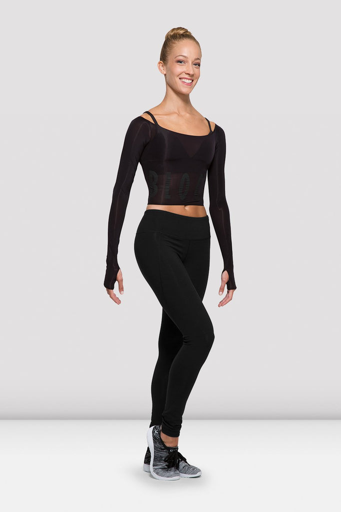 Ladies Bloch Logo Long Sleeve Crop Top - BLOCH US